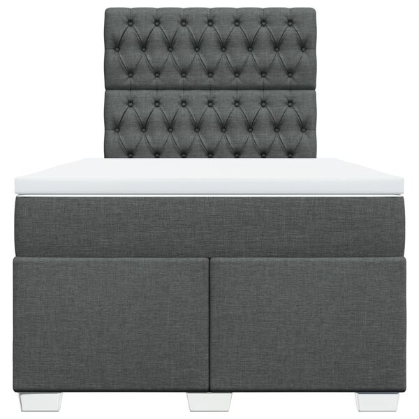 vidaXL Lova su spyruoklėmis ir čiužiniu, tamsiai pilka, 120x200 cm