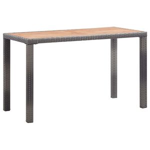 vidaXL Sodo stalas, antracito ir rudas, 123x60x74cm, akacijos masyvas