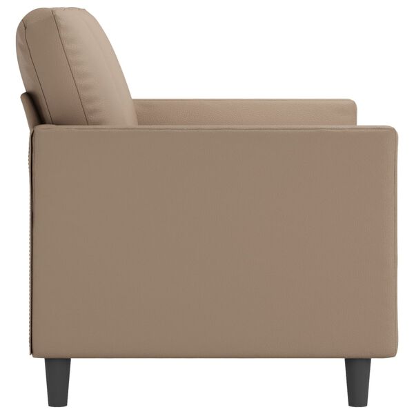 vidaXL Dvivietė sofa, kapučino spalvos, 120cm, dirbtinė oda