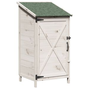 vidaXL Sodo Sandėlys Balta 59,5 x 56 x 113,5 cm Kietasis pu&scaron;inis medis