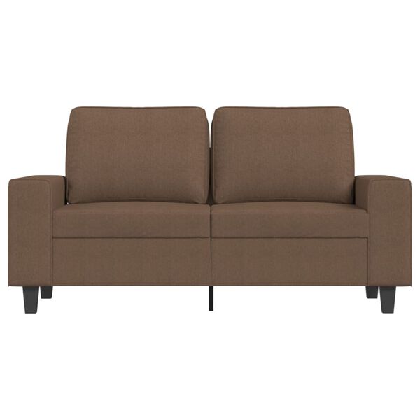vidaXL Dvivietė sofa, rudos spalvos, 120cm, audinys