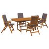 vidaXL Lauko valgomojo komplektas su skėčiu 6 vnt. 4 vietos Antracito