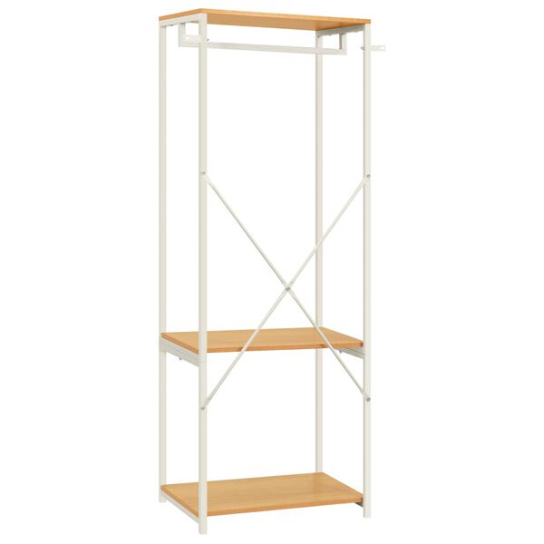 vidaXL Drabužių spinta, balta/ažuolo, 60x40x167cm, metalas ir MDP