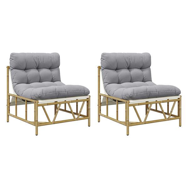 vidaXL Sodo Kėdė 2 pcs Šviesiai pilka 75 x 75 x 71 cm Plienas