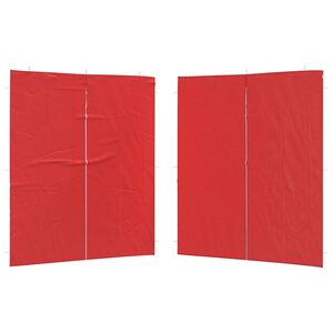 vidaXL &Scaron;ventinės palapinės &scaron;oninė siena 2 pcs Raudona 200 x 195 cm