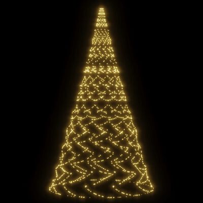vidaXL Kalėdų eglutė ant vėliavos stiebo, 800cm, 3000 šiltų baltų LED
