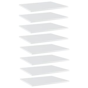 vidaXL Knygų lentynos plok&scaron;tės, 8vnt., baltos, 60x50x1,5cm, MDP