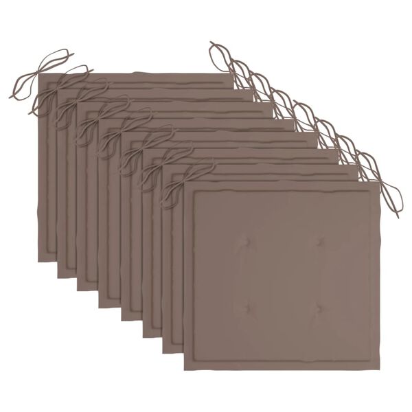 vidaXL Lauko valgomojo kėdės su pagalvėlėmis, 8vnt., akacijos masyvas