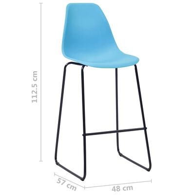 vidaXL Baro baldų komplektas, 3 dalių, mėlynos spalvos, plastikas