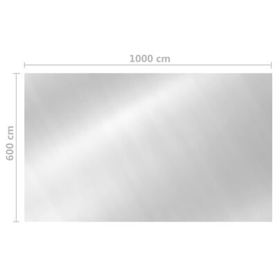 vidaXL Baseino uždangalas, sidabrinis, 1000x600cm, PE, stačiakampis