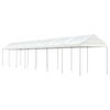 vidaXL Pavėsinė su stogu, balta, 15,61x2,28x2,69m, polietilenas