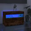 vidaXL TV spintelė su LED ap&scaron;vietimu, dūminio ąžuolo, 60x35x40cm