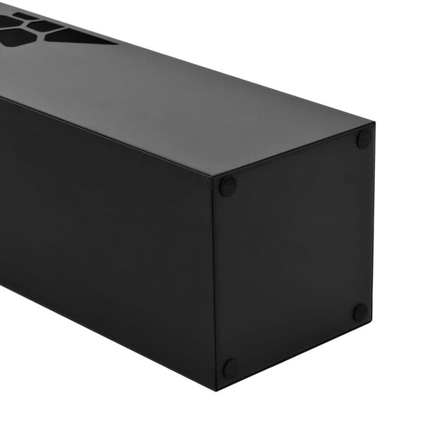 vidaXL Stovas skėčiams, juodas, plienas, su išpjautais akmenukais