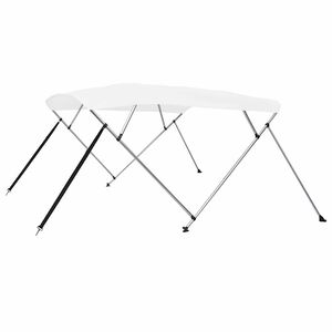 vidaXL Bimini vir&scaron;aus stogelis, baltas, 243x180x137 cm, 4 lankų rėmas