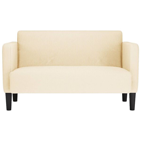 vidaXL Loveseat sofa, kreminė, 109cm, velvetinis audinys