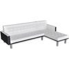 vidaXL Sofa-lova, L formos, dirbtinė oda, balta