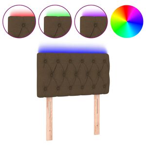 vidaXL Galvūgalis su LED, tamsiai rudos spalvos, 80x7x78/88cm, audinys