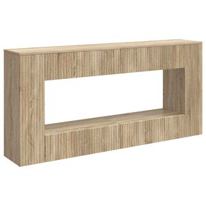 vidaXL Konsolinis stalas Dryžuotas Sonoma ąžuolas 155 x 29 x 74 cm