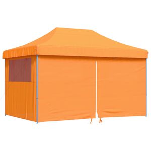 vidaXL I&scaron;skleidžiama proginė palapinė su 4 sienomis, oranžinė