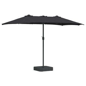 vidaXL Sodo skėtis Juoda 385 x 209 x 244 cm Poliesteris