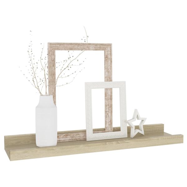 vidaXL Sieninės lentynos, 4vnt., sonoma ąžuolo spalvos, 40x9x3cm