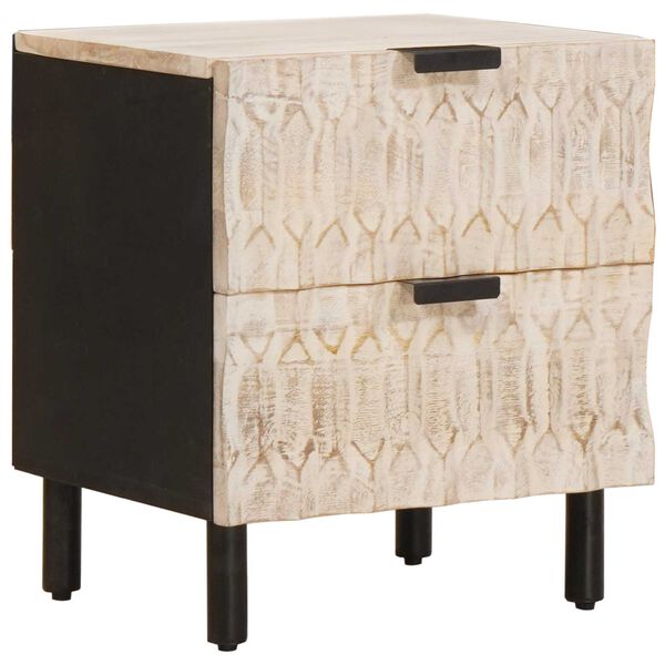 vidaXL &Scaron;alia lovos spintelė su stalčių 2 pcs Balta 40 x 33 x 46 cm