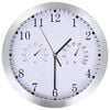 vidaXL Sien. laikrodis su kvarc. mech., hig. ir term., balt. sp., 30cm