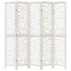 vidaXL Kambario pertvara, 5 segmentai, balta, paulovnijos masyvas