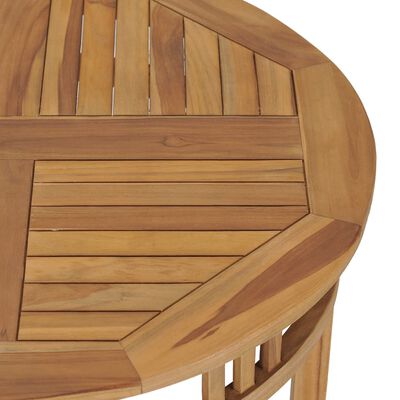 vidaXL Valgomojo stalas, tikmedžio medienos masyvas, 80cm skersmens