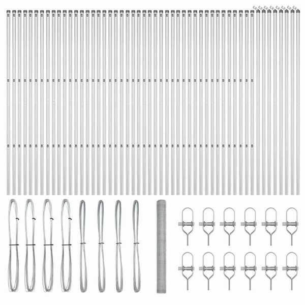 vidaXL Tvorelės stulpas Sidabro 100 x 1,6 m (25 mm tinklelis) Plienas