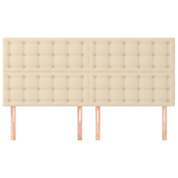 vidaXL Galvūgalis, kreminės spalvos, 180x5x118/128 cm, audinys