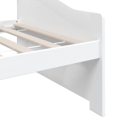 vidaXL Trivietė lova, balta, 90x200cm, pušies medienos masyvas