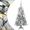 vidaXL Dirbtinė Sulankstoma Kalėdų Eglutė Žalia ir balta 120 cm