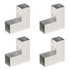 vidaXL Stulpų sujungimai, 4vnt., 71x71mm, metalas, L formos