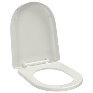 vidaXL Klozeto sėdynė su Soft Close mechanizmu, balta, ovalo formos