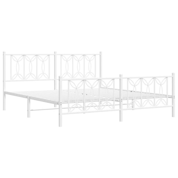 vidaXL Lovos rėmas su galvūgaliu/kojūgaliu, baltas, 180x200cm, metalas