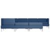 vidaXL Sofos komplektas, 9 dalių, mėlynos spalvos, audinys