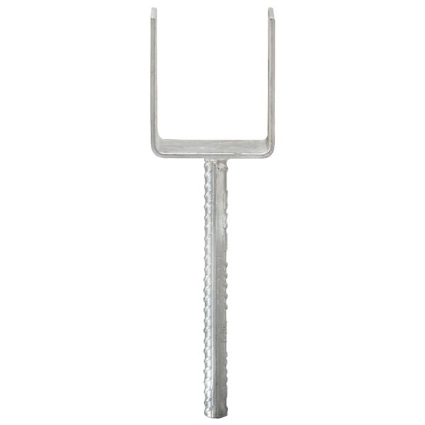 vidaXL Tvoros stulpai, 6vnt., sidabrinės spalvos, 8x6x30cm, plienas