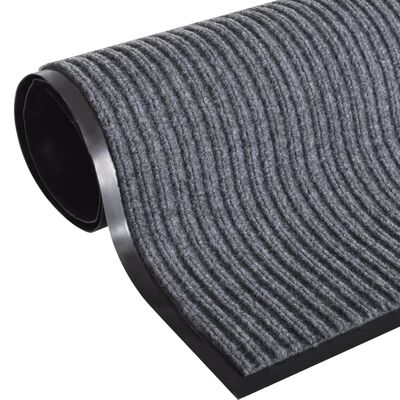 vidaXL Durų kilimėliai, 2 vnt., pilkos spalvos, 90x60cm, PVC