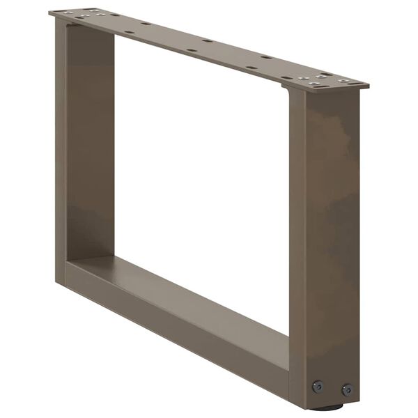 vidaXL Kavos staliuko kojelės, U formos, 2 vnt., natūralus plienas, 70x(30-31) cm, plienas