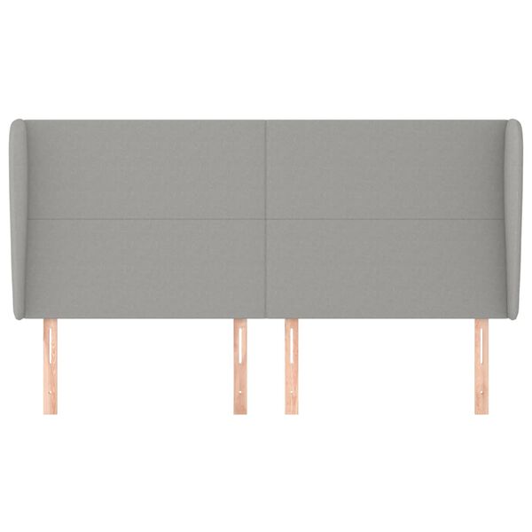 vidaXL Galvūgalis su auselėmis, pilkas, 163x23x118/128cm, audinys