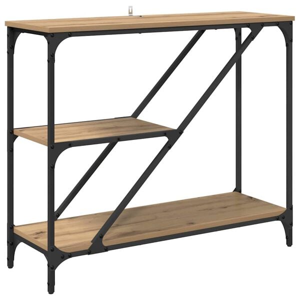 vidaXL Konsolinis stalas Amatininkų ąžuolas 88,5 x 30 x 75 cm