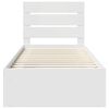 vidaXL Lovos rėmas Balta 75 x 190 cm Kietos pušies mediena
