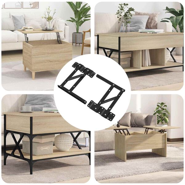 vidaXL Lovos kėlimo mechanizmas 2 pcs Juoda 340 x 95 x 40 mm Geležis