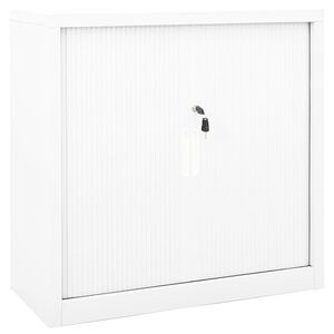vidaXL Spintelė su stumdomomis durelėmis, balta, 90x40x90cm, plienas