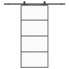 vidaXL Stumdomos durys su įrangos rinkiniu, juodas, 90x205 cm, ESG ir