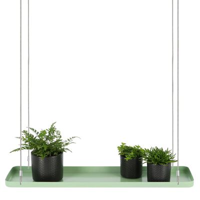 Esschert Design Pakabinamas padėklas augalams, žalias, stačiakampis, L