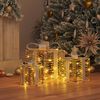 vidaXL Dovanų Dėžė su 60 LED 3 pcs &Scaron;ilta balta 20 x 20 x 20 cm PET