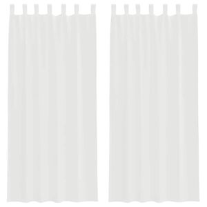vidaXL Voile užuolaidos su kilpomis, 2vnt., baltos spalvos, 140x245cm