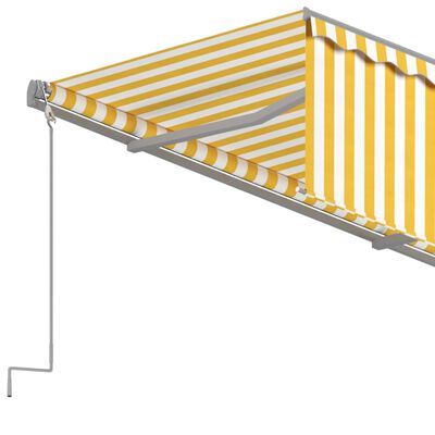 vidaXL Automatiniu būdu ištraukiama markizė, geltona ir balta, 3x2,5m